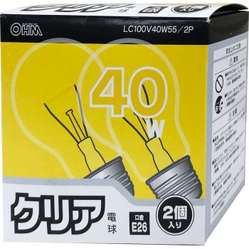 OHM 클리어 전구 40W형 2P 110V/38W 2P A 옴전기