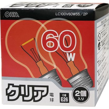 OHM 클리어 전구 60W형 2P 옴전기