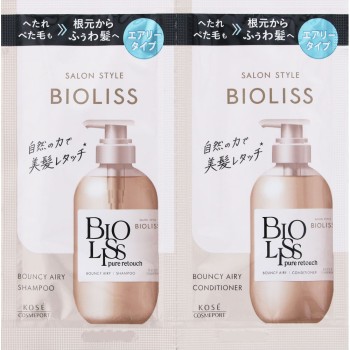 SS 비오리스 퓨어 리터치 폭신폭신 샴푸&헤어 컨디셔너 트라이얼 세트 10mL×2 KOSE 코세 코스메포트