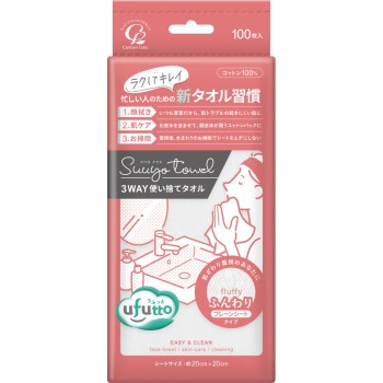 우후토스우요타올 폭신폭신 100매 코튼라보