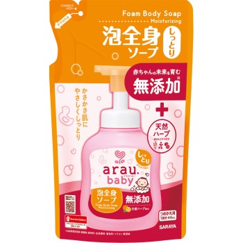 아라우 베이비 거품 전신 솝 촉촉 리필 400ML 사라야