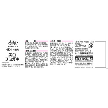 미백 숯 치약 플로럴 티 민트 90g 고바야시제약