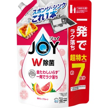 조이 W 제균 식기용 세제 사치스러운 자몽 리필 초특대 910ml P&G 재팬
