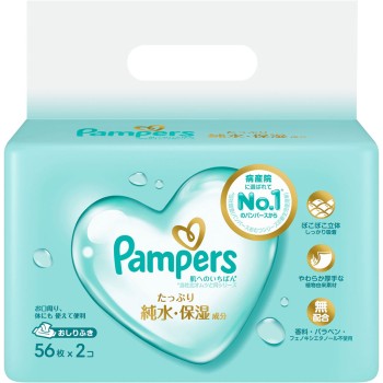 팬퍼스 피부에 가장 좋은 물티슈 56매×2 P&G재팬