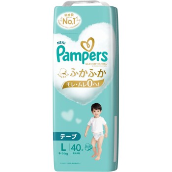 팬퍼스 처음 피부에 가장 좋은 테이프 슈퍼 점보 L 40매 P&G재팬