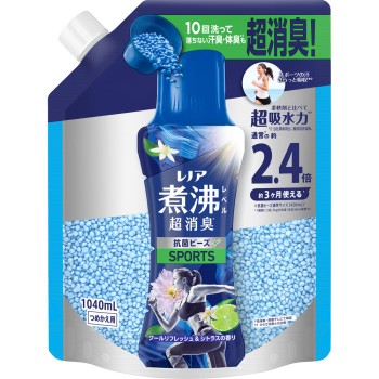 레노아 끓임 레벨 소취 항균 비즈 스포츠 쿨 리프레시＆시트러스 향 리필용 특대 1040mL P&G재팬