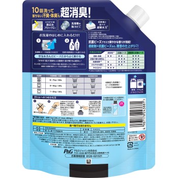 레노아 끓임 레벨 소취 항균 비즈 스포츠 쿨 리프레시＆시트러스 향 리필용 특대 1040mL P&G재팬