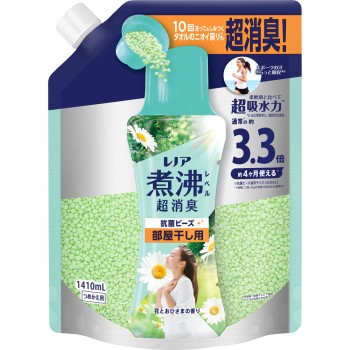 레노아 끓임 레벨 소취 항균 비즈 실내 건조 꽃과 햇님 향 리필용 초특대 1410ml P&G재팬