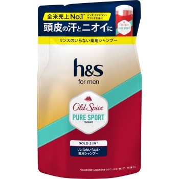 h&sformen골드2in2샴푸올드 스파이스퓨어 스포츠 향리필 300g P&G재팬
