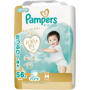 팬퍼스 첫 피부를 위한 최고 팬츠 울트라 점보 M 잡고서기 56매 P&G재팬