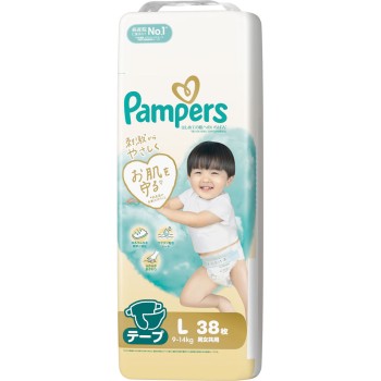 팬퍼스 첫 피부를 위한 최고 테이프 슈퍼 점보 L 38매 P&G재팬