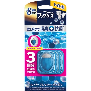 파브리즈 토일렛용 소취제 프리미엄 시리즈 +항균 울트라 프레쉬 샤봉 리필 3개 팩 6.3ml×3 P&G 재팬