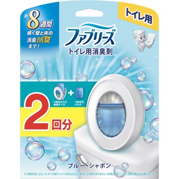파브리즈 화장실용 소취·방향제 블루·샤봉 리필 함께 본체케이스+리필팩 6.3ml×2 P&G재팬