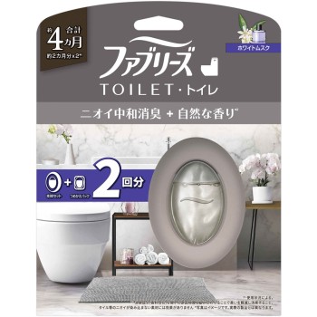 파브리즈 화장실용 탈취제 프리미엄 시리즈 탈취+자연스러운 향기 화이트 머스크 본체+리필 1개 팩 6.3ml×2 P&G재팬