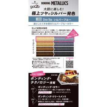 got2b 본딩 메탈릭스 헤어 컬러 실버 블루 55g+110mL+15 헨켈재팬