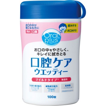 오럴 플러스 구강 케어 물티슈 마일드 100장 와코도
