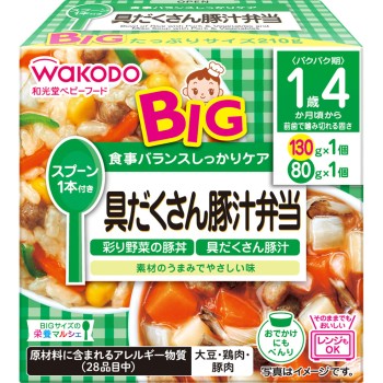 BIG 사이즈 영양 마르셰 재료 듬뿍 돼지고기 된장국 도시락 130g, 80g 와코도