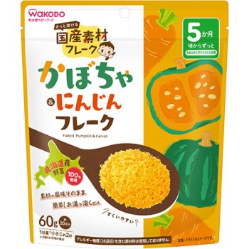 국산 소재 플레이크 단호박&당근 플레이크 60g 와코도