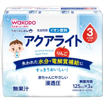 베이비 타임 아쿠아라이트 사과 종이팩 125ml×3 와코도