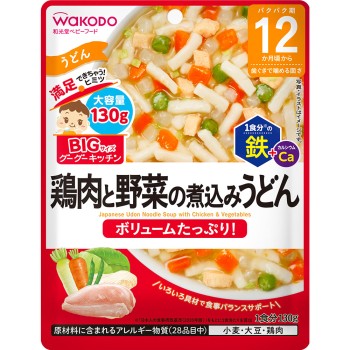 BIG 사이즈 구구키친 닭고기와 채소 조림 우동 130g 와코도