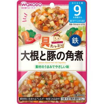 속재료 듬뿍 구구키친 무와 돼지고기 각자 조림 80g 와코도