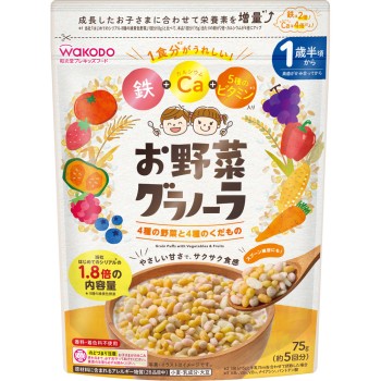 채소 그래놀라 4종 채소와 4종 과일 75g 와코도