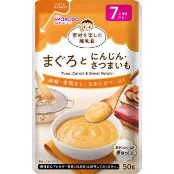 재료를 즐기는 이유식 참치와 당근·고구마 50g 와코도