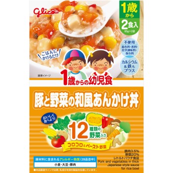 1세부터의 유아식 돼지고기와 야채 일본풍 앙카케 덮밥 85g×2개 아이쿠레오
