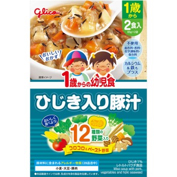1세부터의 유아식 톳 돼지고기 된장국 85g×2개 아이쿠레오