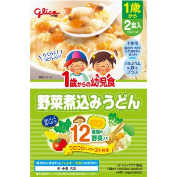 1세부터의 유아식 야채 조림 우동 110g×2개 아이쿠레오