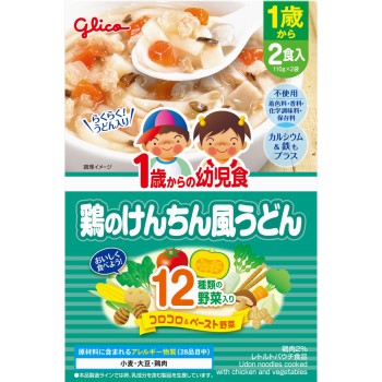1세부터의 유아식 닭고기 켄친풍 우동 110g×2개 아이쿠레오